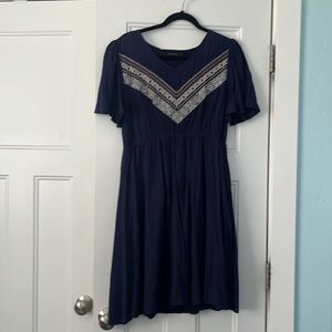 Navy blue, knee length, dress